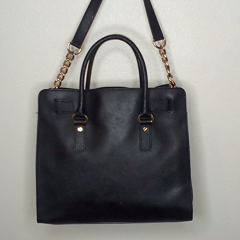 COPY - Michael kors hamelton satchel black stifano leather large. - Picture 4 of 16